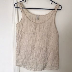 J Crew Crinkled Silk Blend Tank 4Tall